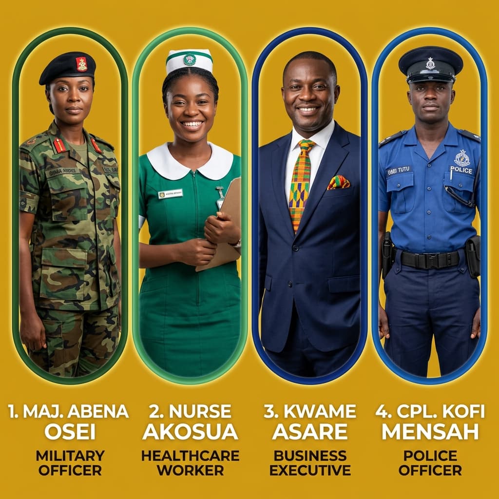 Ghanaian Salary Workers - Military, Nurse, Professional, Police